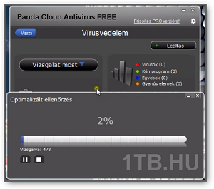 Panda Cloud Antivirus vizsgálat